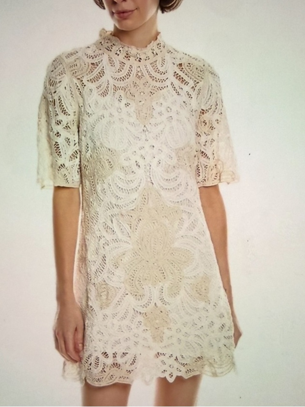 *SEA NY* Branca Battenburg Short Sleeve
Mini-dress in Cream Size 4 NWT - Picture 4 of 15
